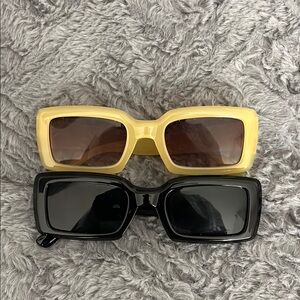 Stylish Yellow and Black Sunglasses Set